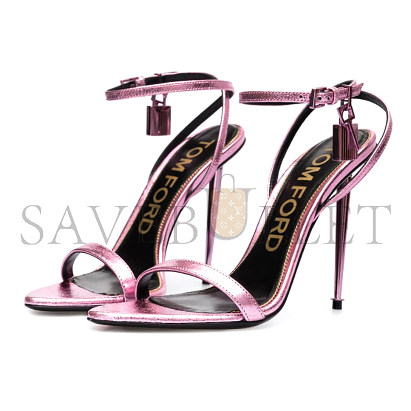 t0m F0rd naked pink leather sandals with pendants w2272j