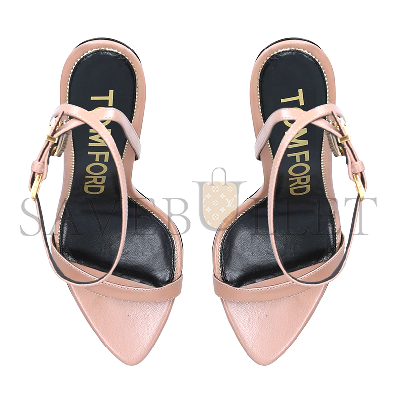 t0m F0rd nude leather padlock sandals w2748 04
