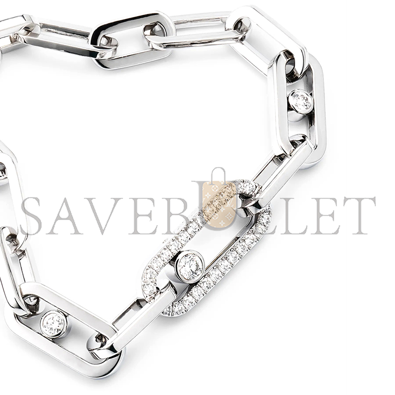 Mes1kaa move link 18k white gold d1am0nd bracelet 12577-yg
