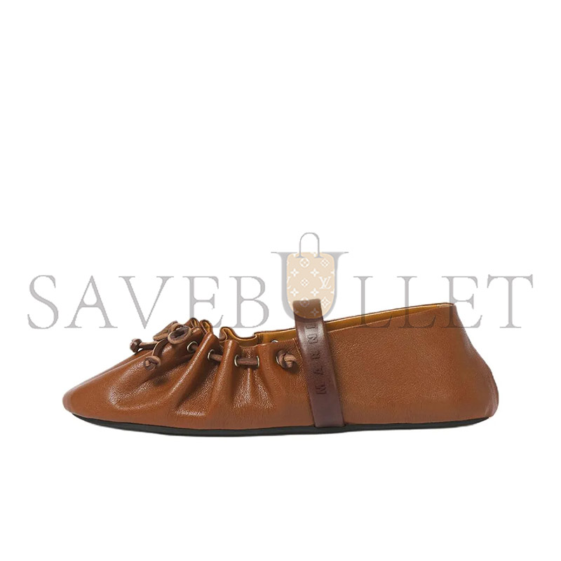 Ma*n1 soft ballet lambskin leather flat shoes with round toe bams006400