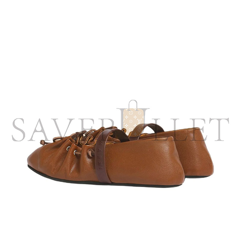 Ma*n1 soft ballet lambskin leather flat shoes with round toe bams006400