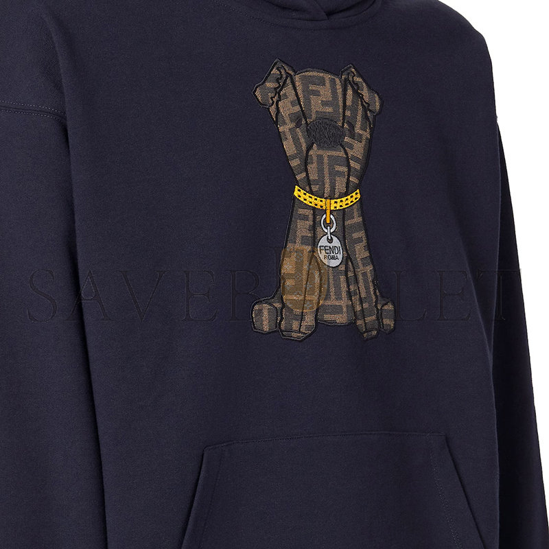 F**di sweatshirt dark blue cotton sweatshirt fy1143aw0qf0qg0