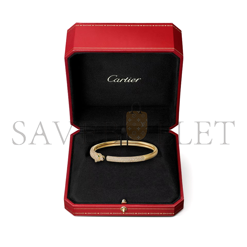 Ca*t1er panthÈre de Ca*t1er bracelet, small model, half-paved n6718117