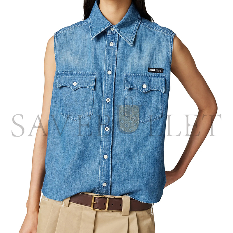 M1v M1v sleeveless chambray shirt gwc124