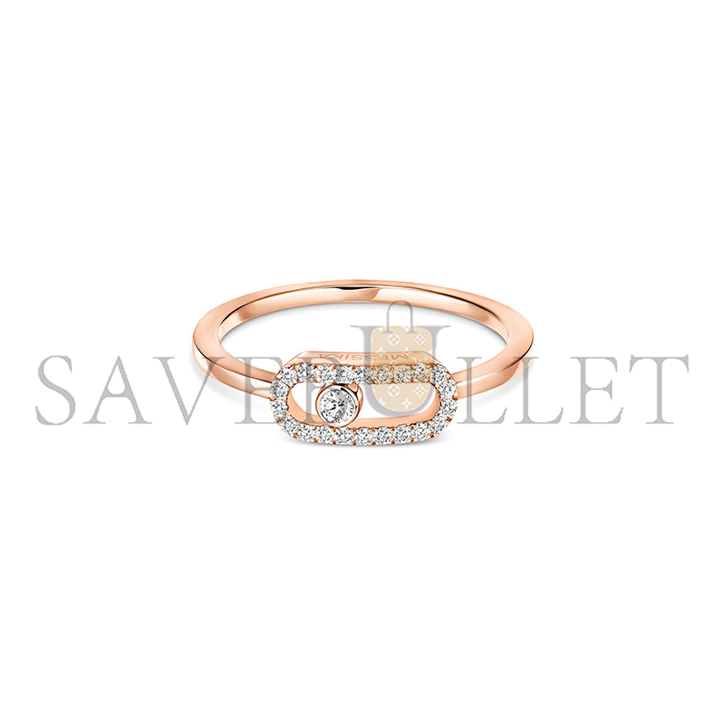 Mes1kaa move uno half pavÉ ring pink gold d1am0nd ring 04705-pg