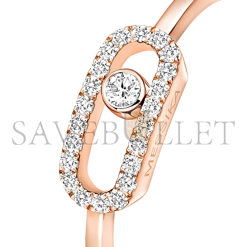Mes1kaa move uno half pavÉ ring pink gold d1am0nd ring 04705-pg