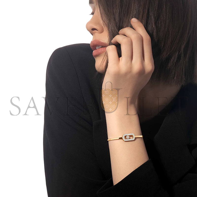 Mes1kaa so move pavÉ bangle yellow gold d1am0nd bracelet 13428-yg