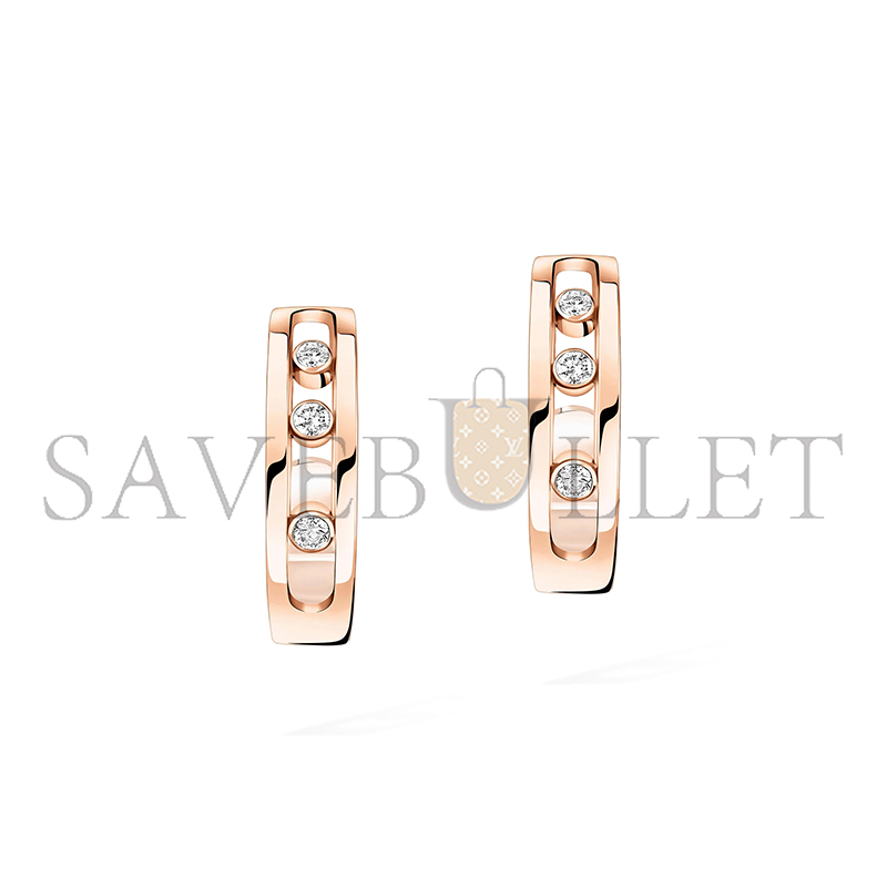 Mes1kaa move hoop earrings pink gold d1am0nd earrings 04407-pg
