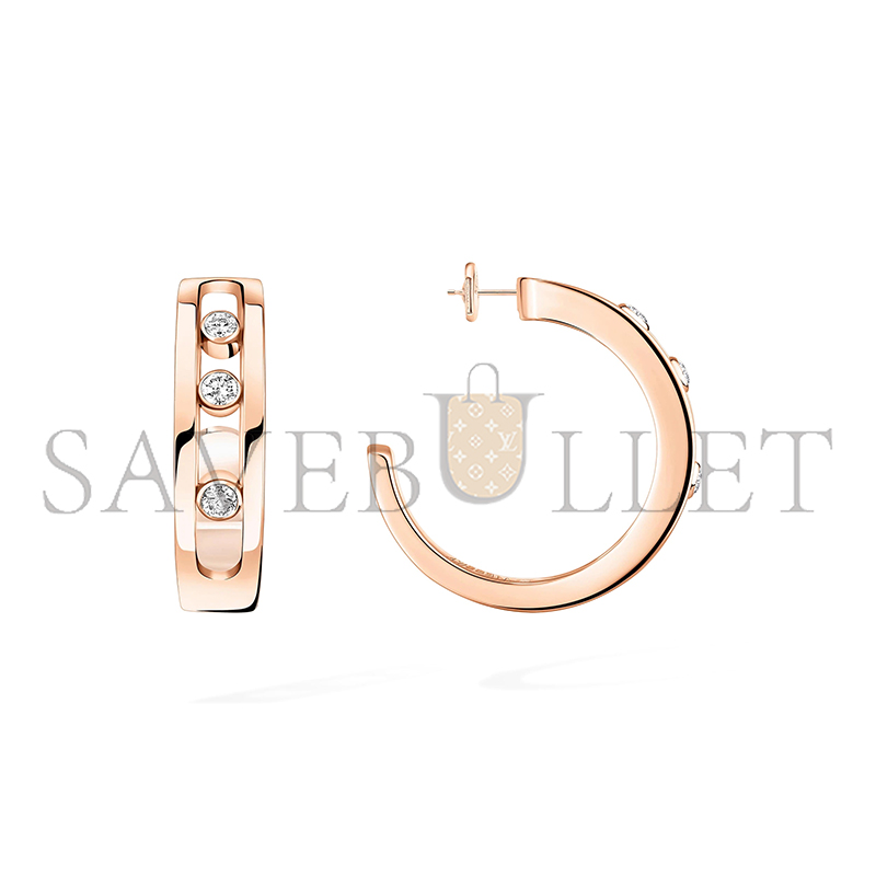 Mes1kaa move hoop earrings pink gold d1am0nd earrings 04407-pg