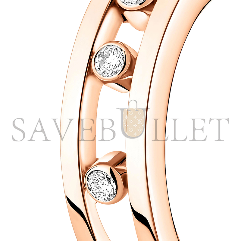 Mes1kaa move hoop earrings pink gold d1am0nd earrings 04407-pg