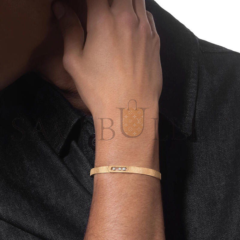 Mes1kaa move noa ciselÉ bangle yellow gold d1am0nd bracelet 14481-yg