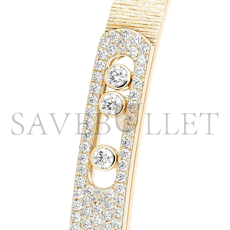 Mes1kaa move noa ciselÉ half pavÉ bangle yellow gold d1am0nd bracelet 14501-yg