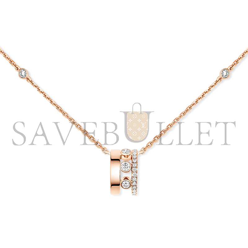 Mes1kaa move romane pendant necklace pink gold d1am0nd necklace 07158-pg