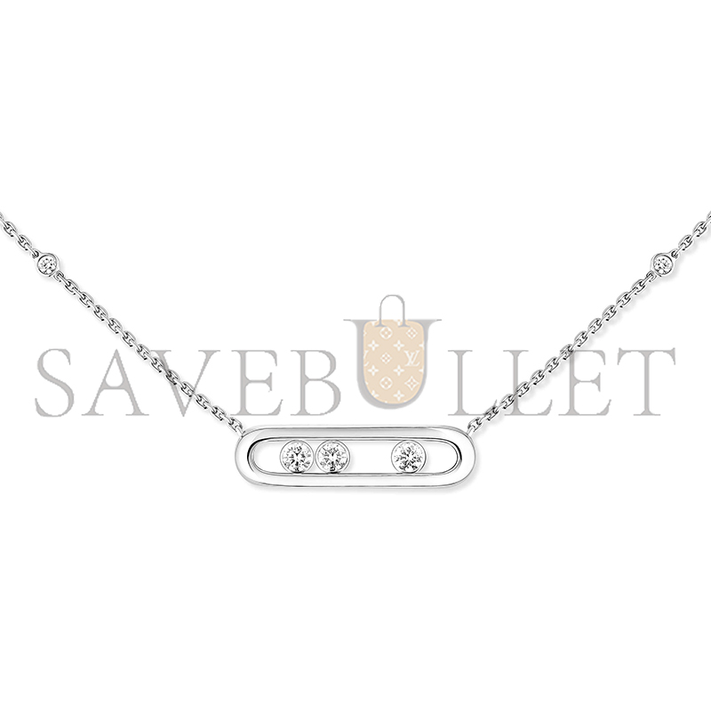 Mes1kaa baby move necklace white gold d1am0nd necklace 04323-wg