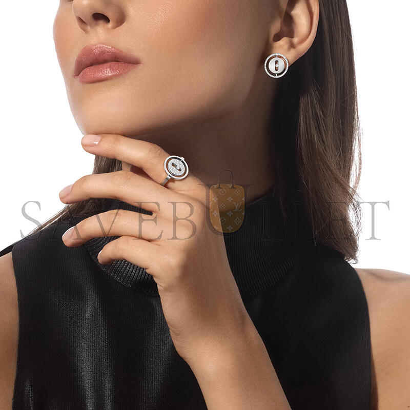 Mes1kaa lucky move stud earrings white gold d1am0nd earrings 11571-wg