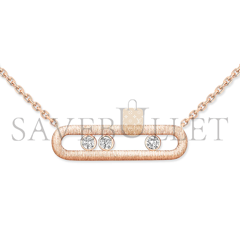 Mes1kaa move classique ciselÉ necklace pink gold d1am0nd necklace 14667-pg