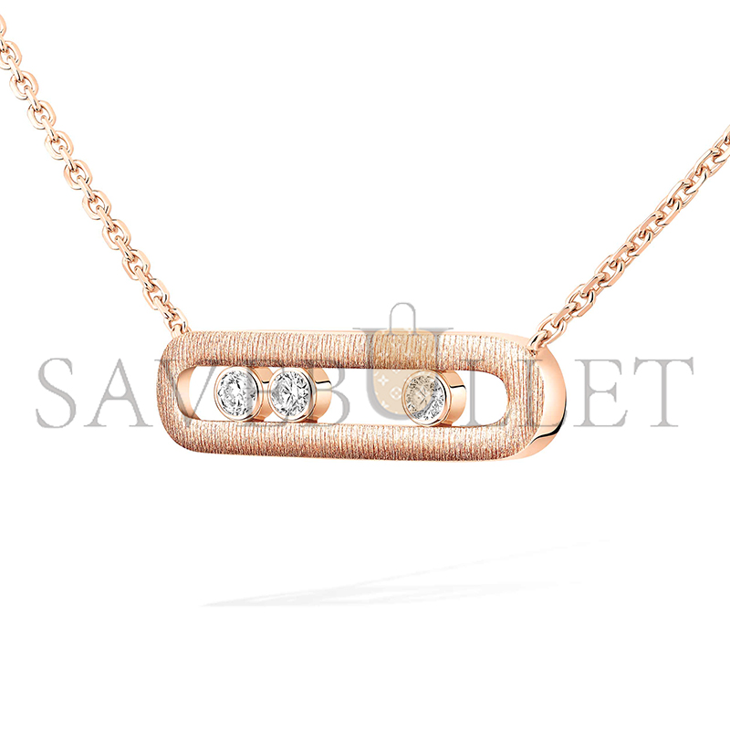Mes1kaa move classique ciselÉ necklace pink gold d1am0nd necklace 14667-pg
