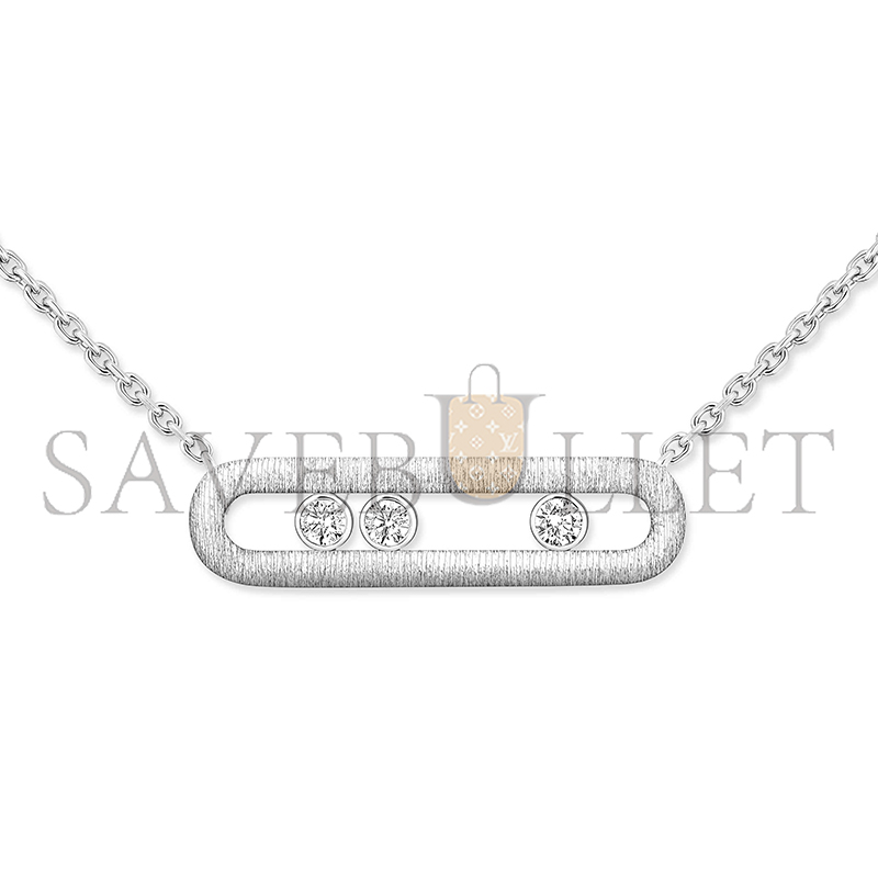 Mes1kaa move classique ciselÉ necklace white gold d1am0nd necklace 14667-wg