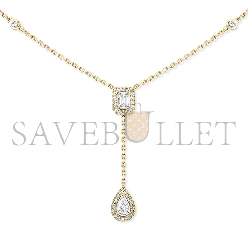 Mes1kaa my twin tie necklace 2x 0.10ct yellow gold d1am0nd necklace 06693-yg