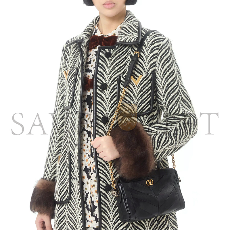 Va1e*ntin0 garavani panthea small shoulder bag in nappa leather with a chevron pattern 8w2b0s99uyf_0no (24*14*6cm)