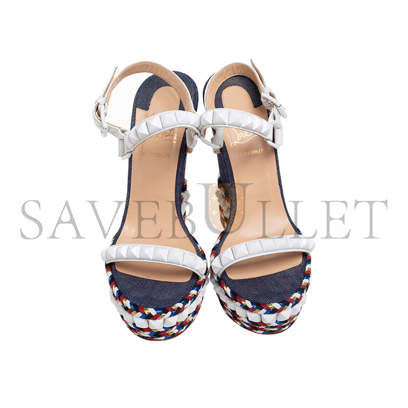 chr1st1an louboutin cataclou De*1m patchwork studded wedge sandals