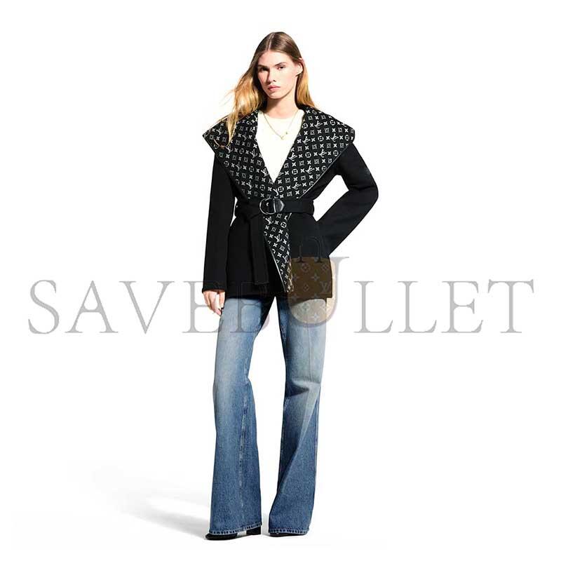 l0vis Vvtt0n wrap-style belted short coat 1a99k9
