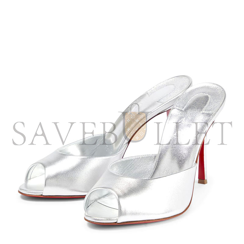 Chr1st1an louboutin dolly metallic leather mules 100 mm