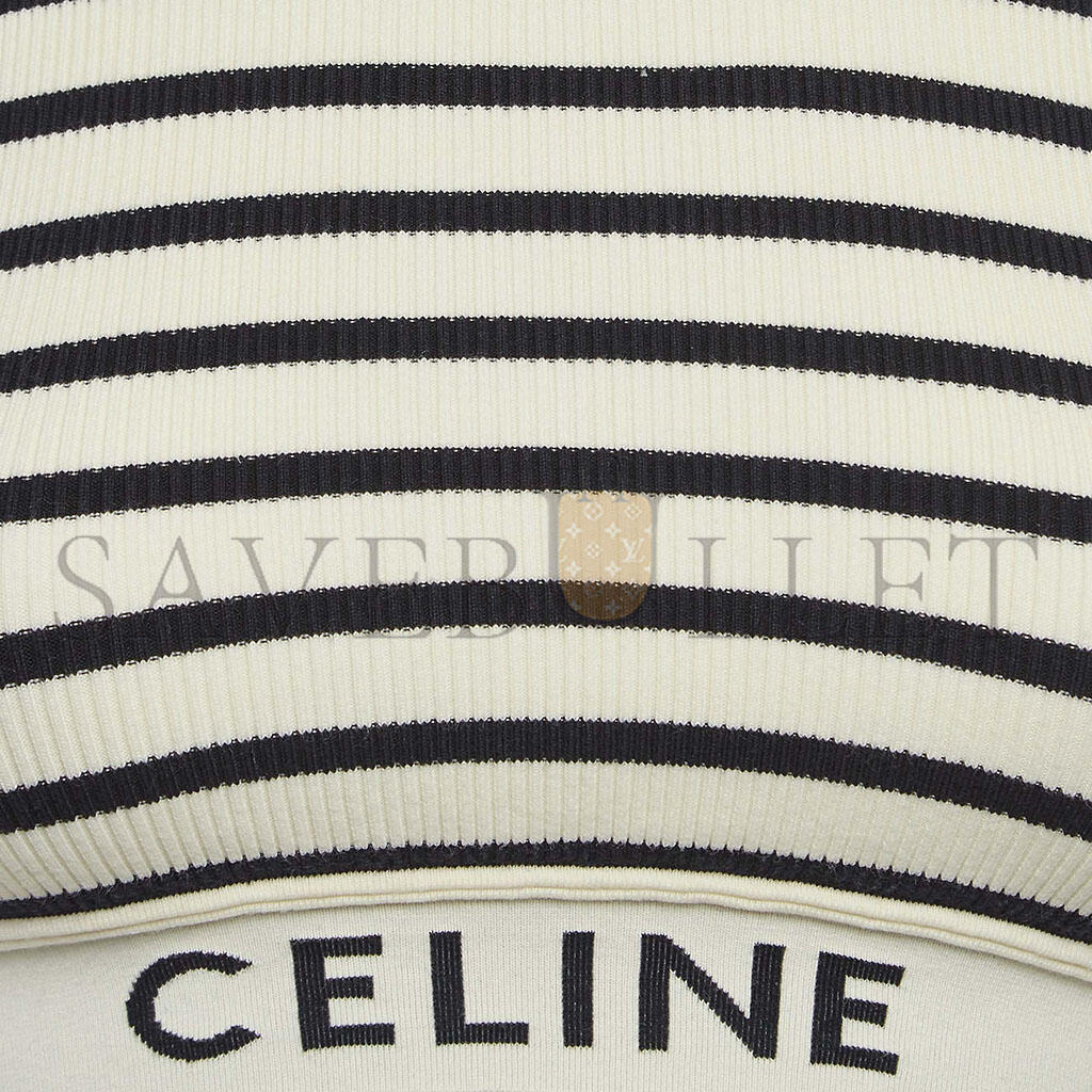 Ce1i*e logo knit striped sports vest 2a22o372n