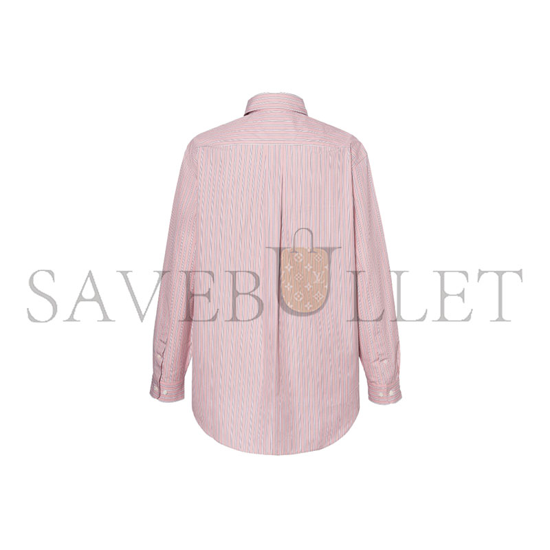 M1v M1v pink striped cotton poplin shirt mk2007