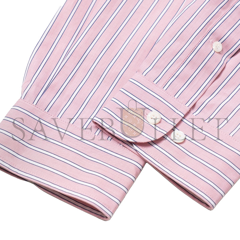 M1v M1v pink striped cotton poplin shirt mk2007