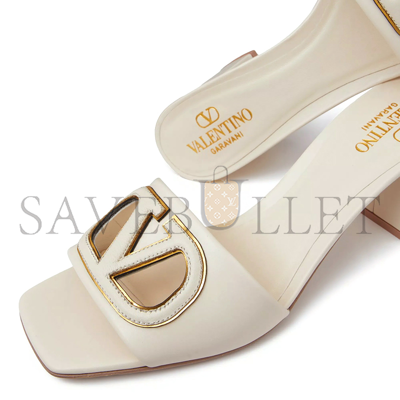 Va1e*ntin0 garavani vlogo cut-out slide sandal in calfskin 60mm 6w2s0ir3rll_b24