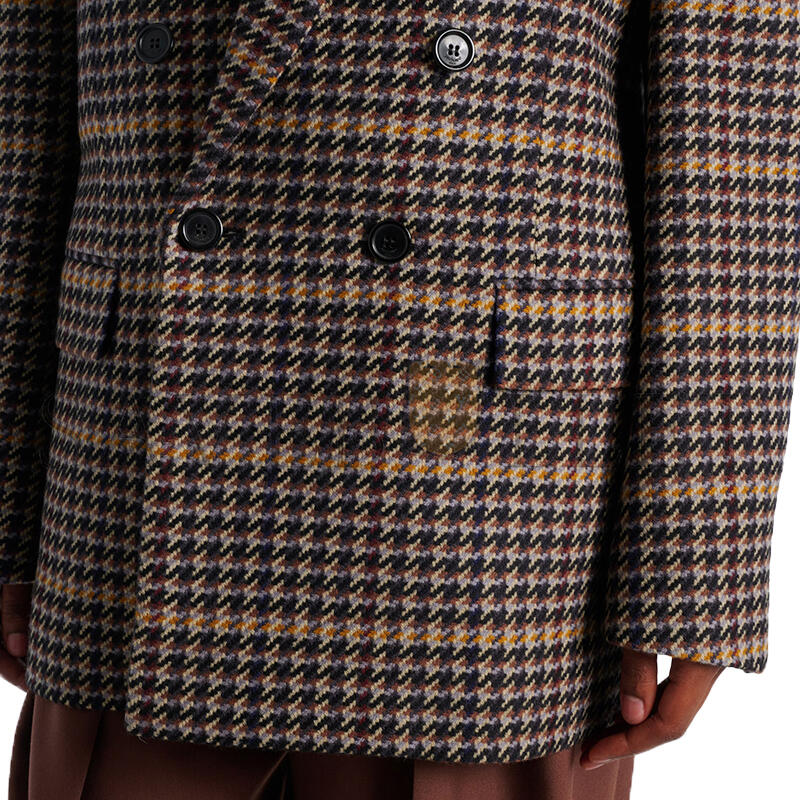 Y51 HOUNDSTOOTH DOUBLE-BREASTED WOOL BLAZER