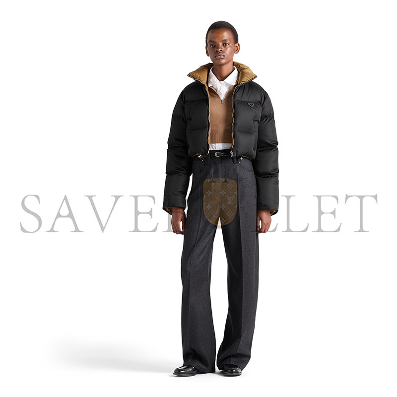 Pra*a CROPPED RE-NYLON DOWN JACKET