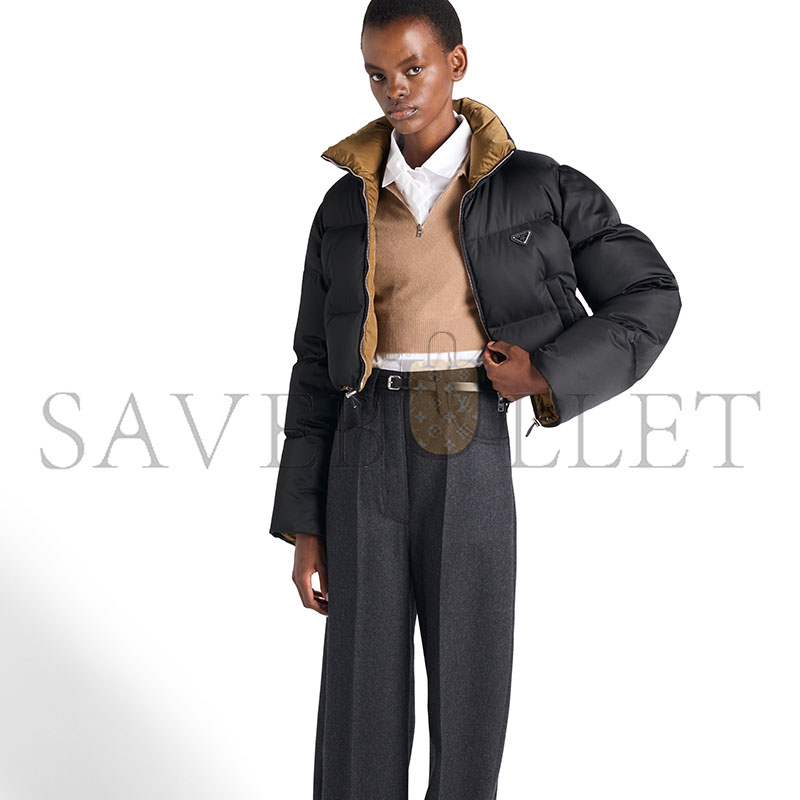 Pra*a CROPPED RE-NYLON DOWN JACKET