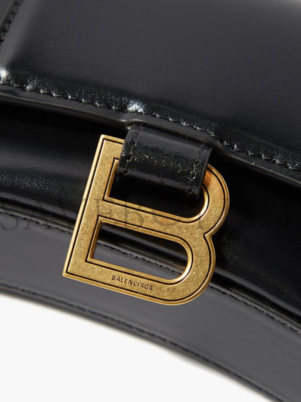 Ba*len*cia*ga black hourglass mini leather cross-body bag matchesfashion us (19.5*12*5cm)