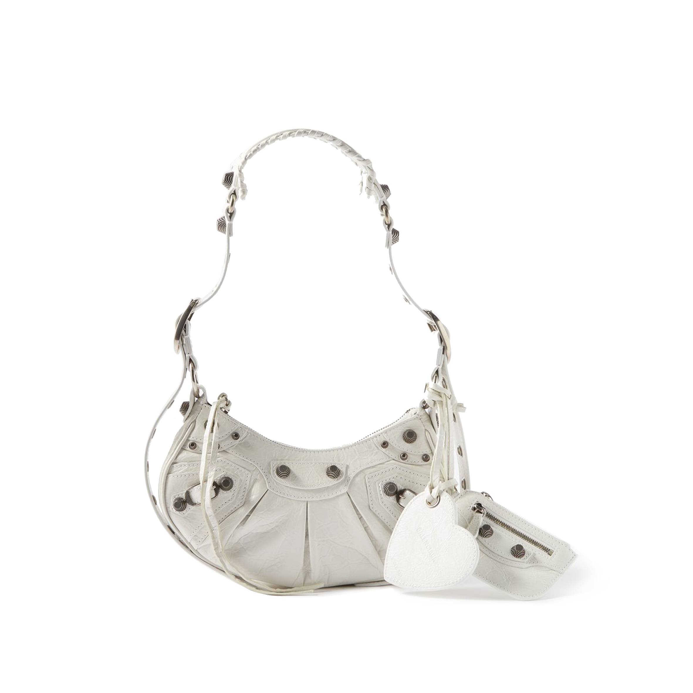 Ba*len*cia*ga white cagole xs leather shoulder bag matchesfashion us (24*13.5*5.4cm)
