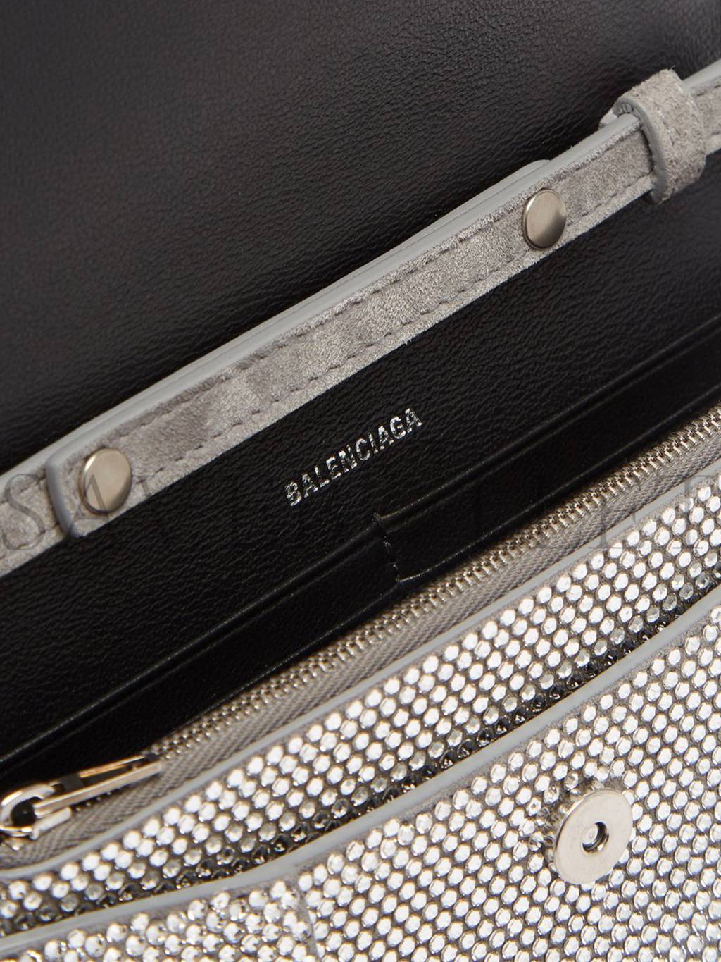 Ba*len*cia*ga grey hourglass crystal-embellished cross-body bag matchesfashion us (19.8*12.1*5cm)