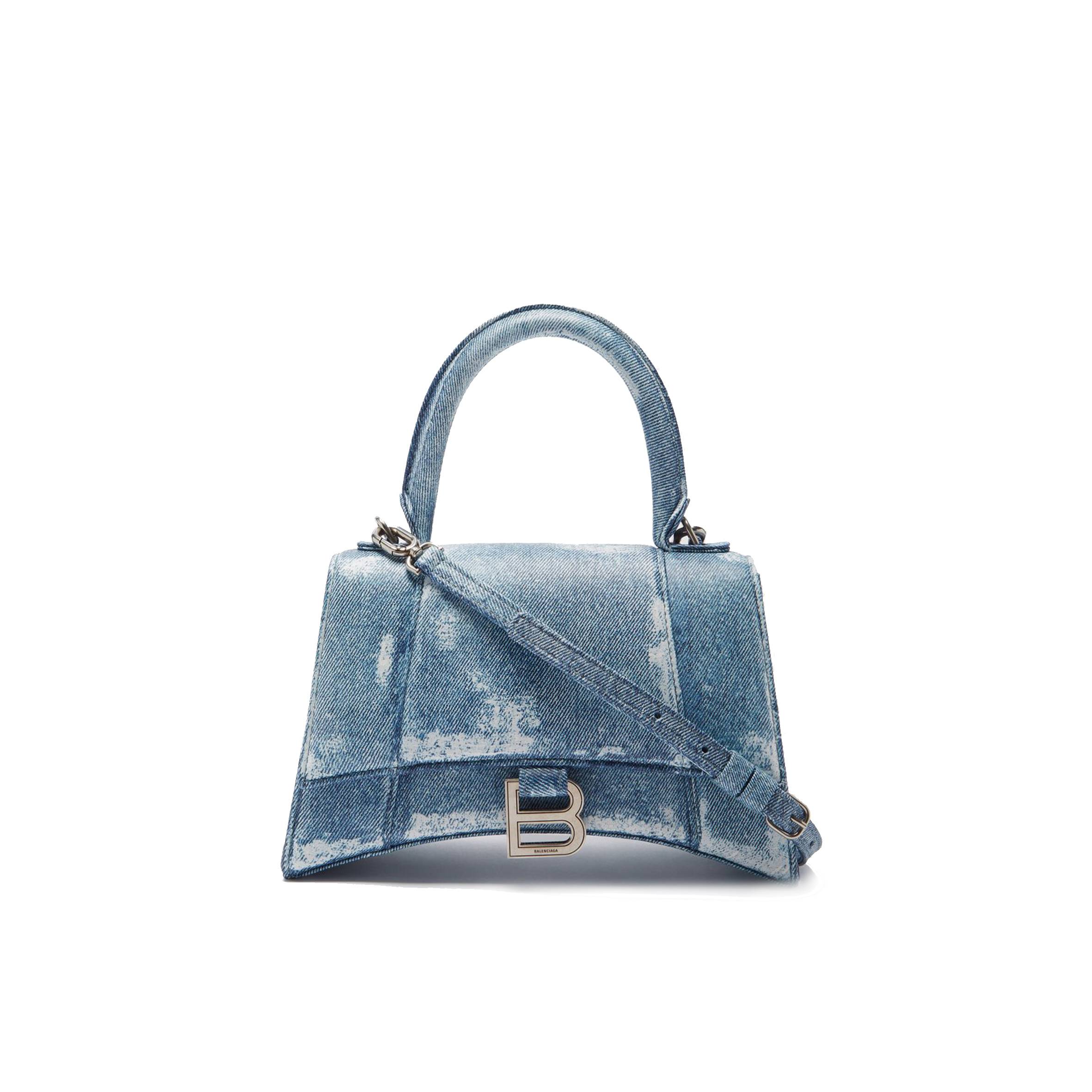 ba*len*cia*ga blue hourglass De*1m-print leather bag matchesfashion us (26.1*14*10.6cm)