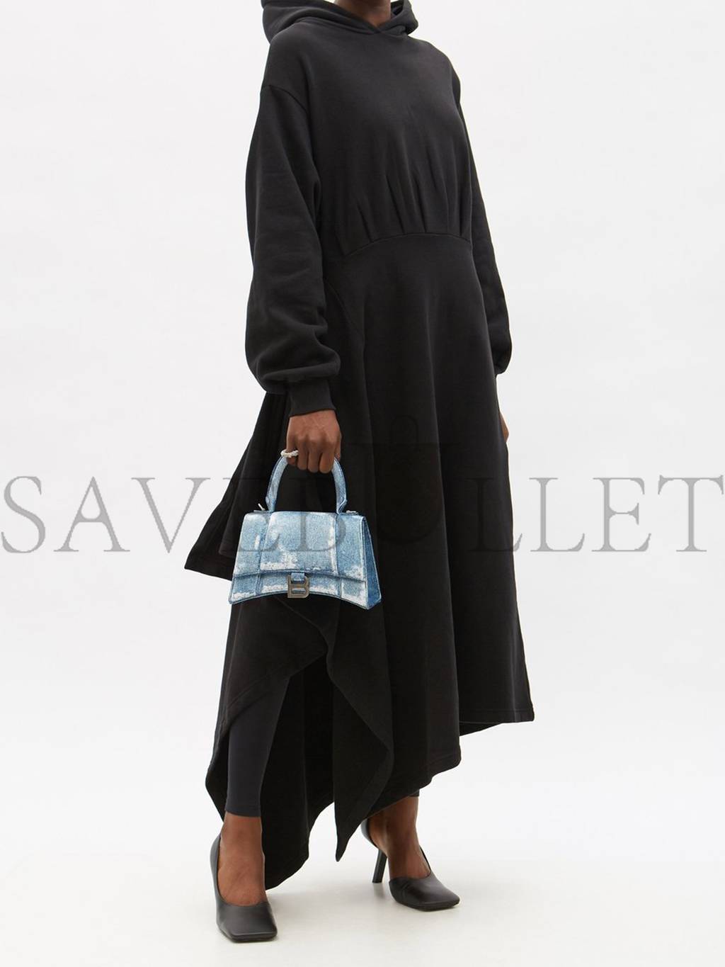 ba*len*cia*ga blue hourglass De*1m-print leather bag matchesfashion us (26.1*14*10.6cm)