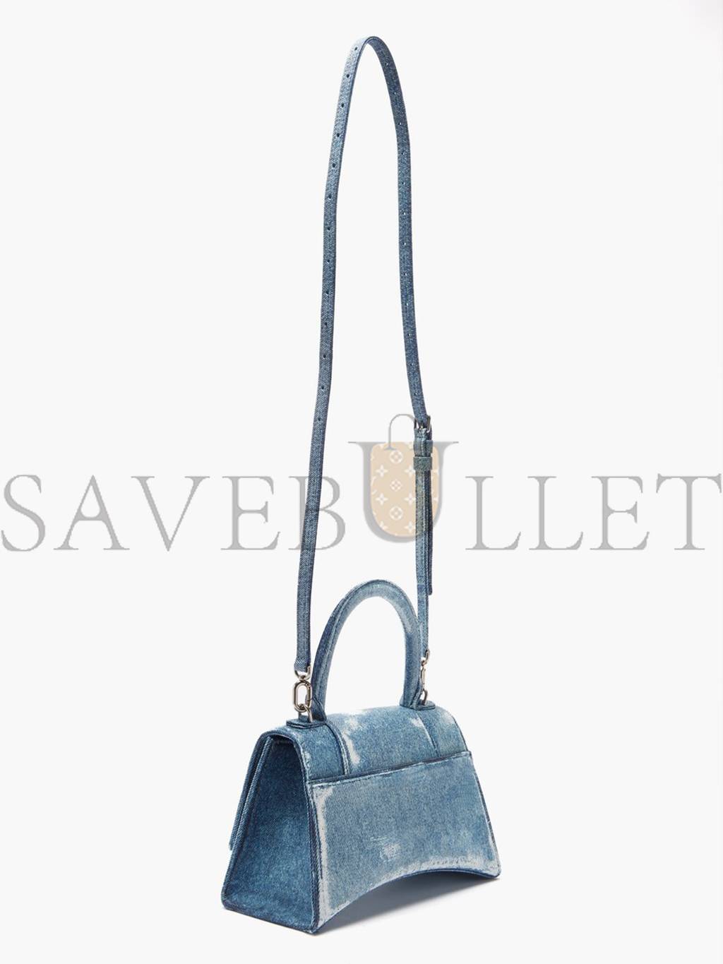 ba*len*cia*ga blue hourglass De*1m-print leather bag matchesfashion us (26.1*14*10.6cm)