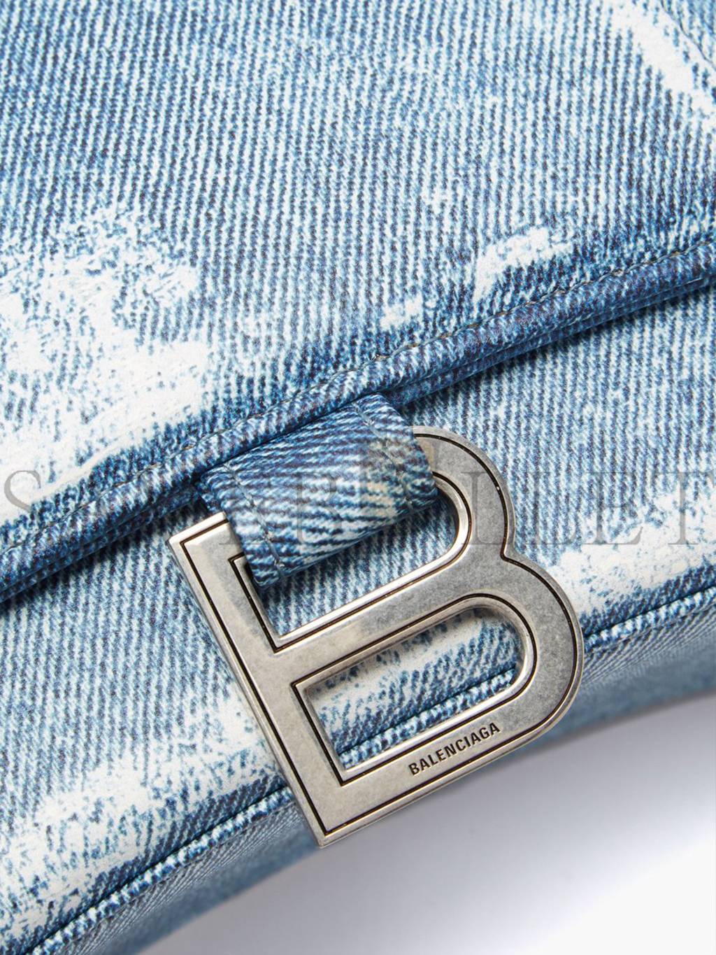 ba*len*cia*ga blue hourglass De*1m-print leather bag matchesfashion us (26.1*14*10.6cm)