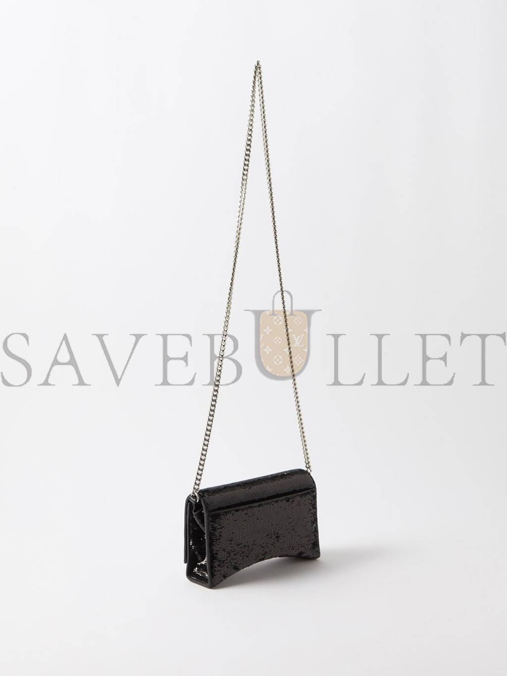 Ba*len*cia*ga black hourglass sequinned leather cross-body bag matchesfashion us (19.5*12*5cm)