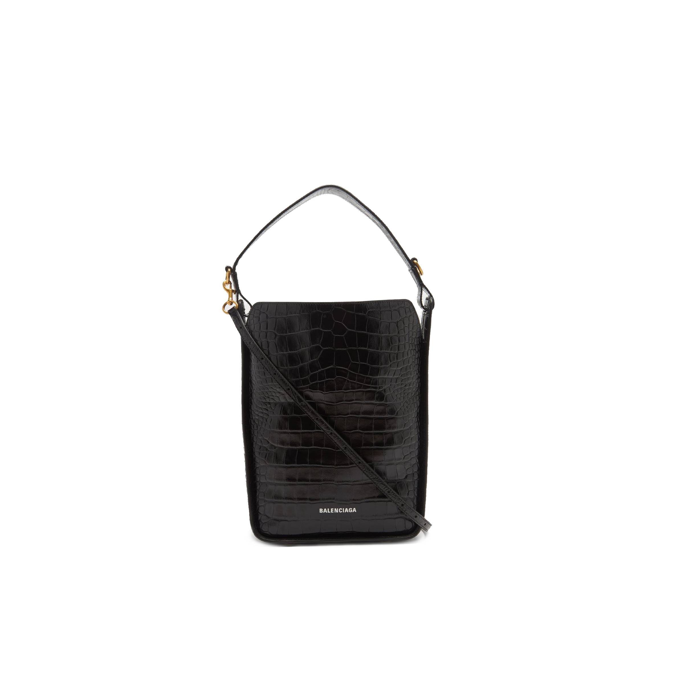 Ba*len*cia*ga black tool s crocodile-effect leather shoulder bag matchesfashion us (30.7*30.4*11.4cm)