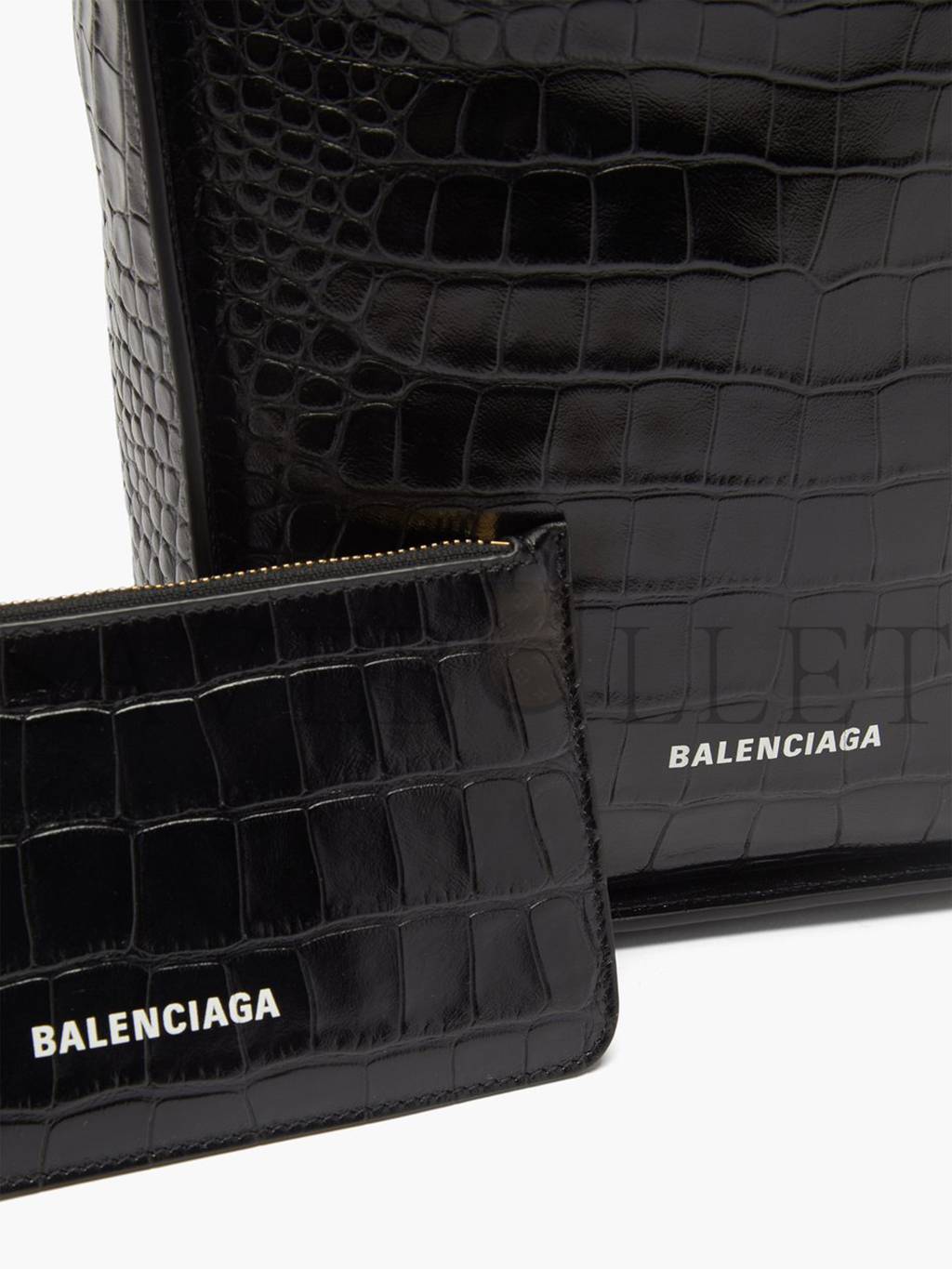 Ba*len*cia*ga black tool s crocodile-effect leather shoulder bag matchesfashion us (30.7*30.4*11.4cm)