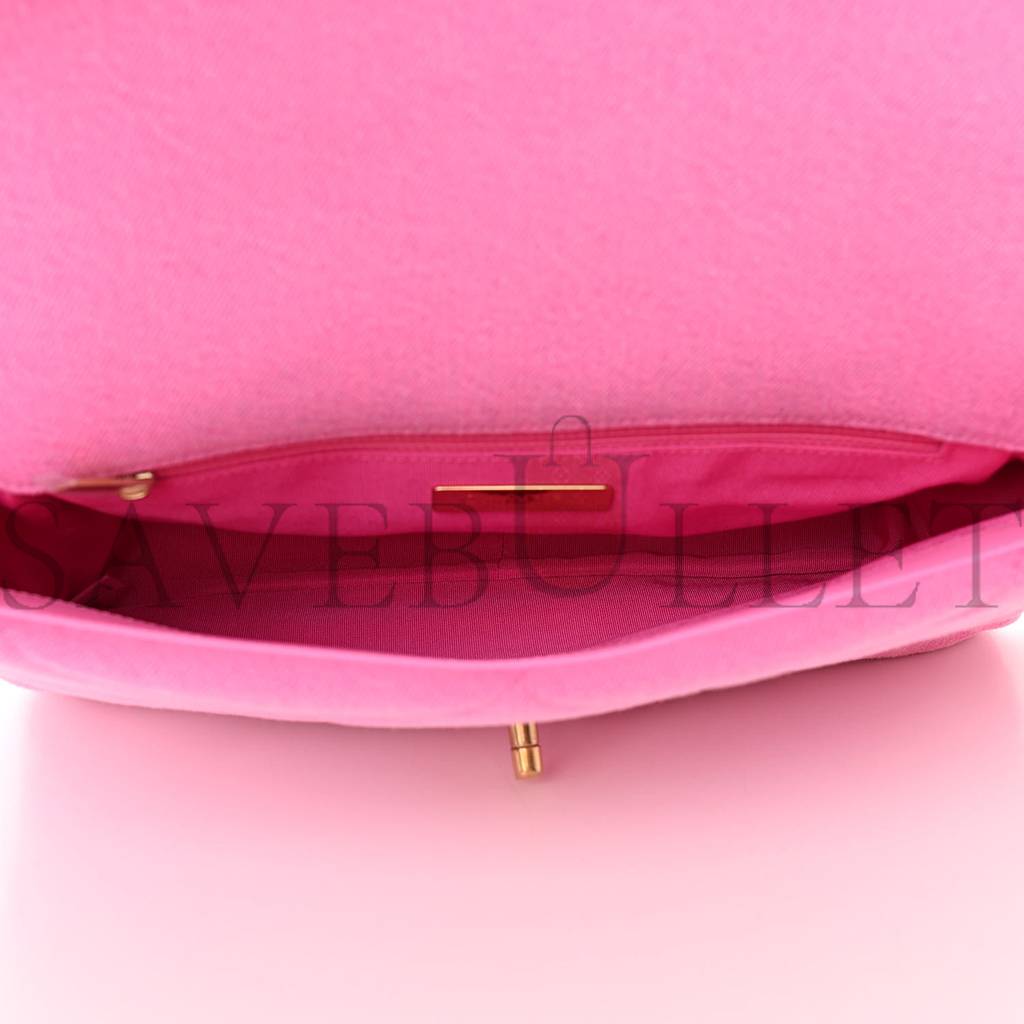 ch*el De*1m quilted large ch*el 19 flap neon pink gold hardware (30*20*10cm)
