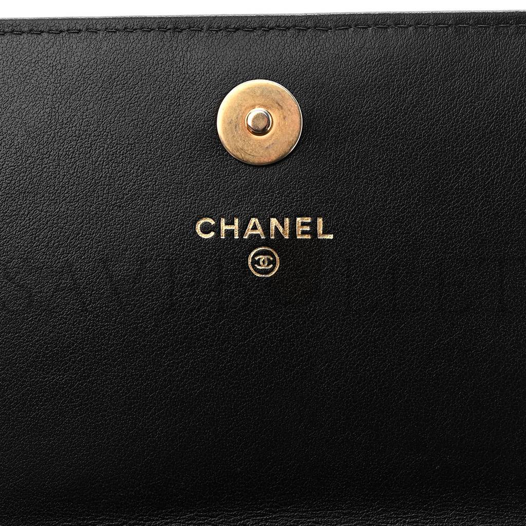 Ch*el caviar quilted boy wallet on chain woc black gold hardware (19*13*5cm)