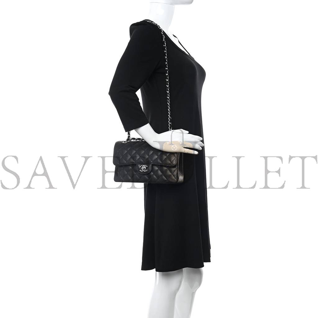 Ch*el caviar quilted small double flap black gold hardware (23*15*6cm)