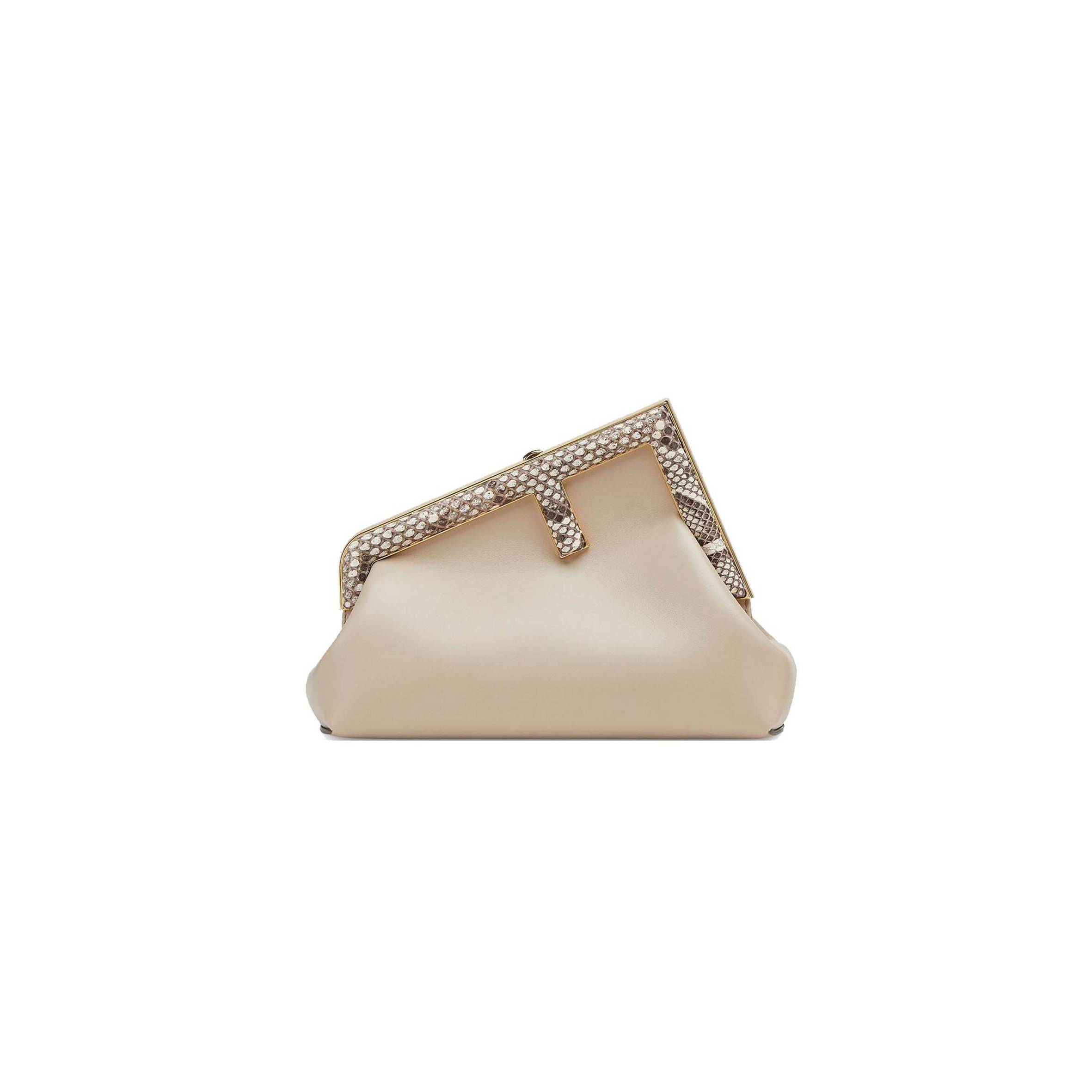 F**di first small - pink leather and python leather bag 8bp129akkuf1hop (26*18*9.5cm)