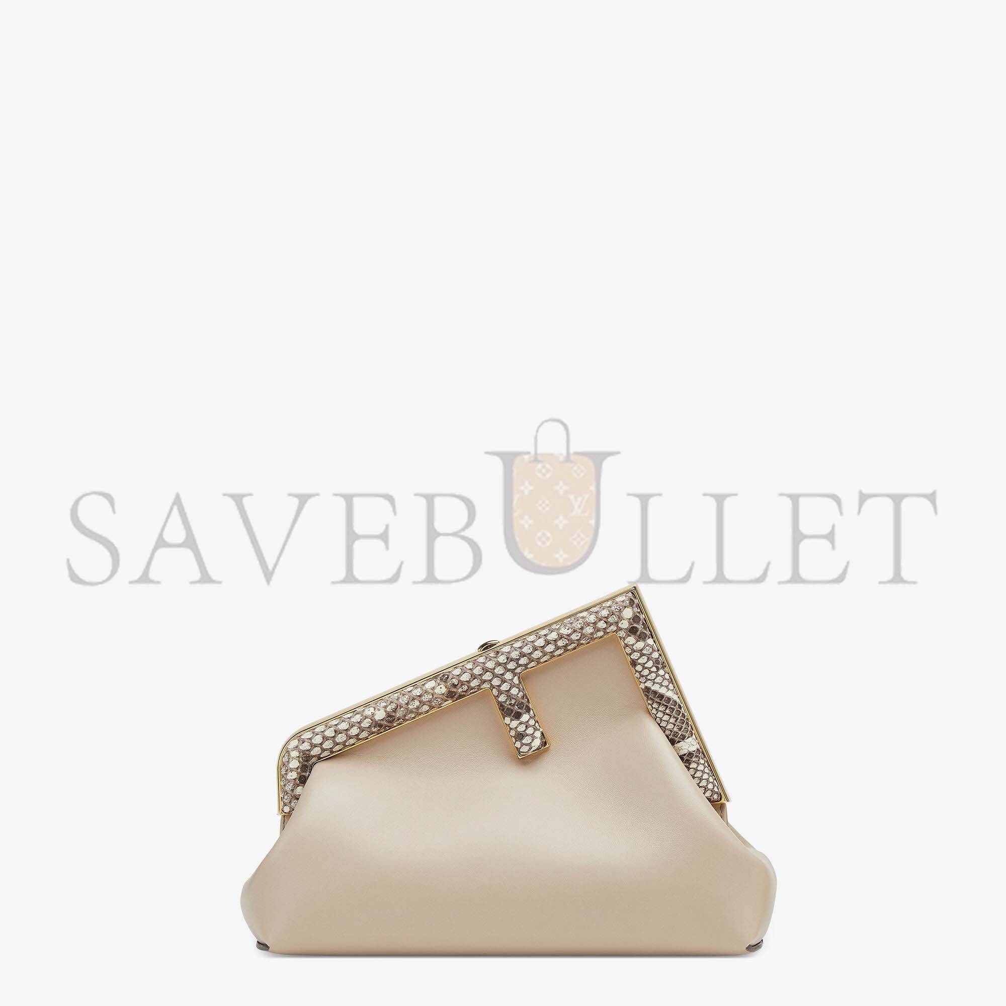 F**di first small - pink leather and python leather bag 8bp129akkuf1hop (26*18*9.5cm)