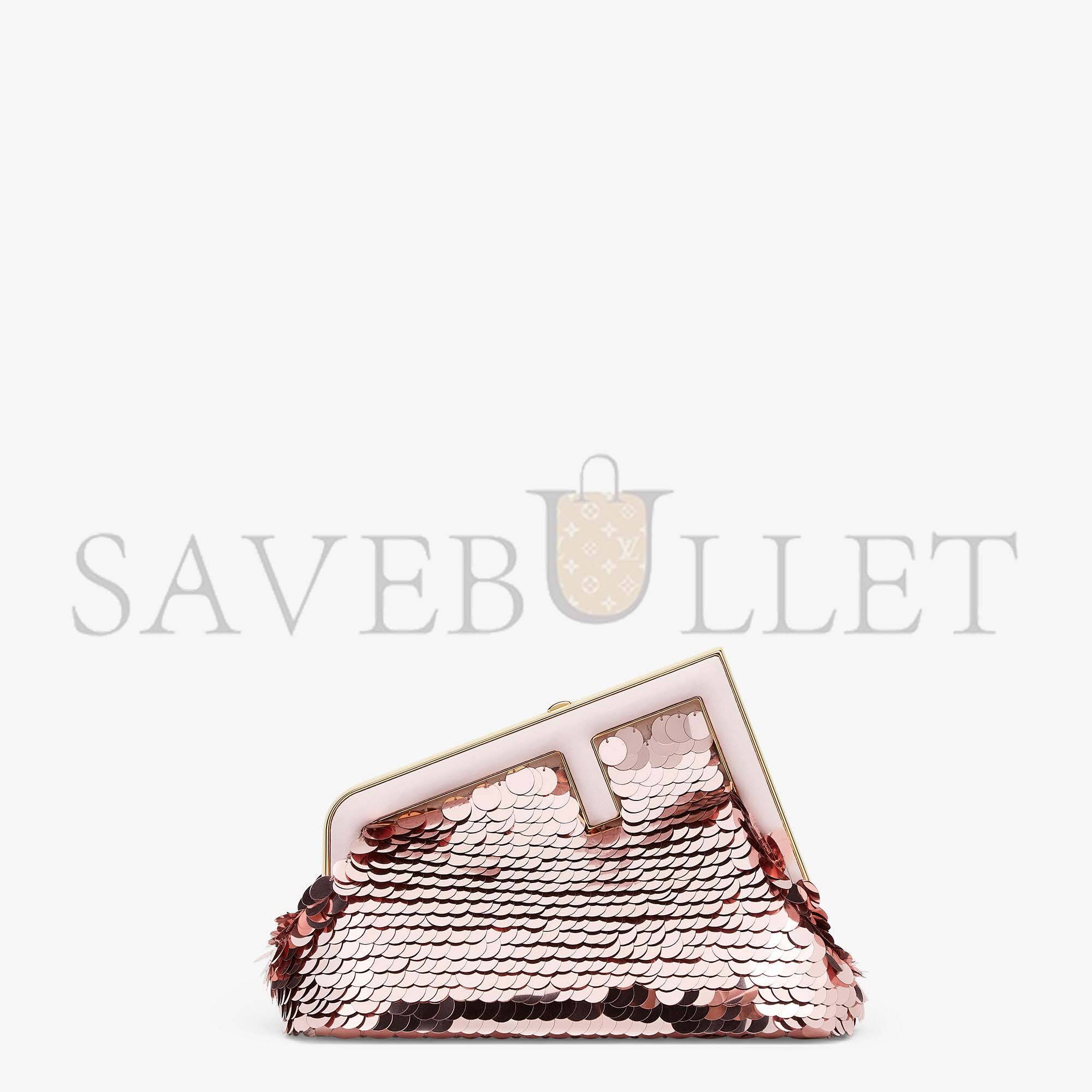 F**di first small - pink sequinned bag 8bp129ajs4f1hmd (26*18*9.5cm)